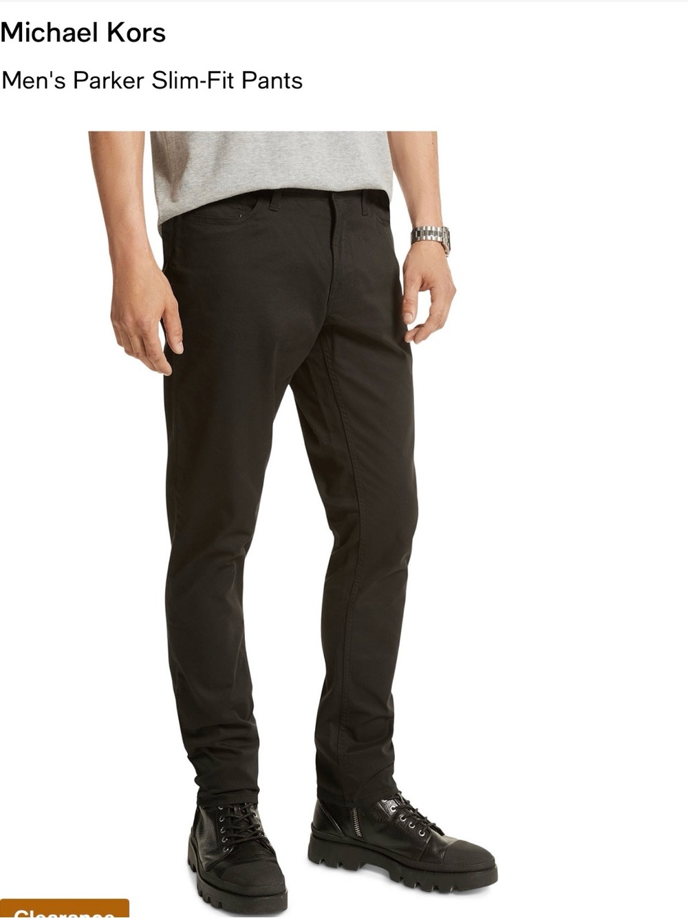 Michael Kors Black Slim Fit Pants